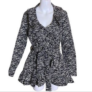 Sandro Black and White Zebra Print Jacket